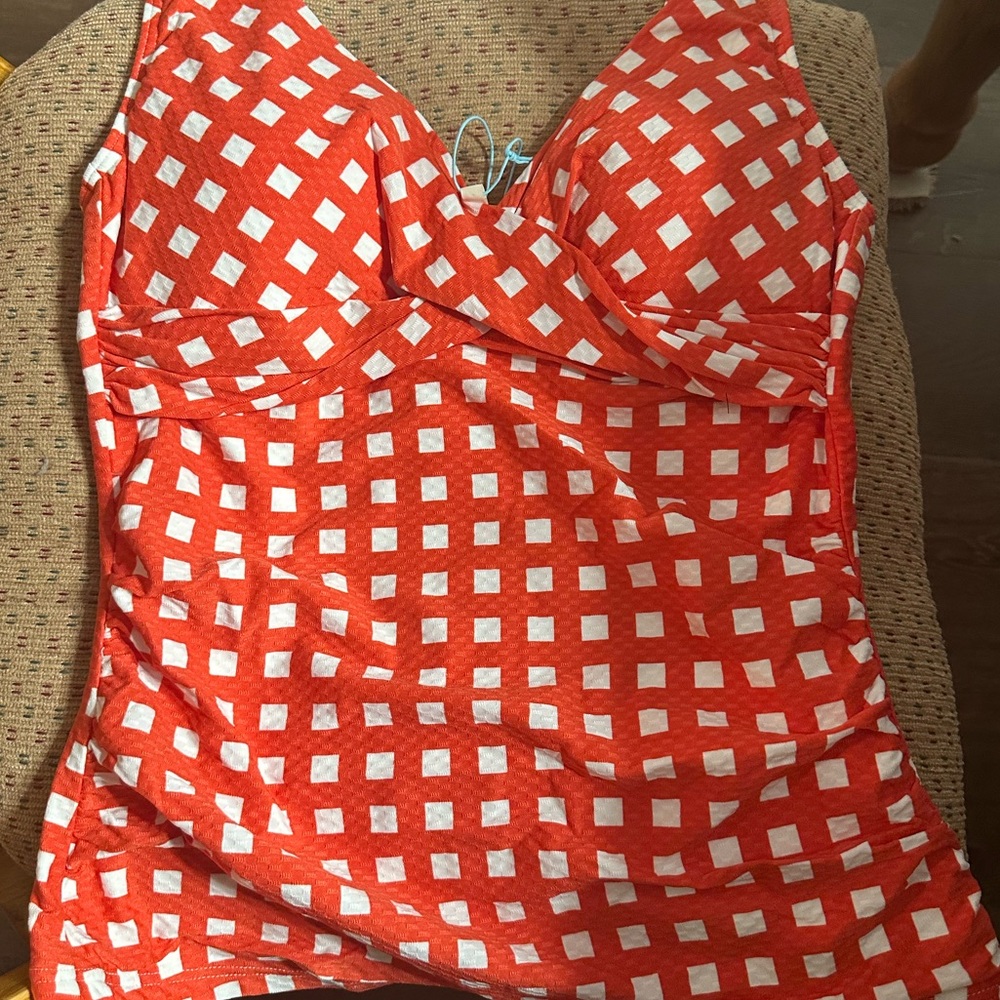 Sea Level Le Damier Cross Front B-DD Cup Singlet Tankini Top - Picture 5 of 5